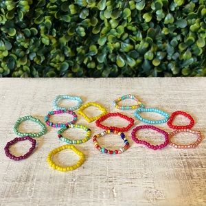 14 piece beaded ring collection